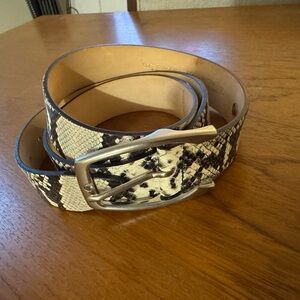 Rag & Bone snakeskin pattern leather belt size large. Made in England